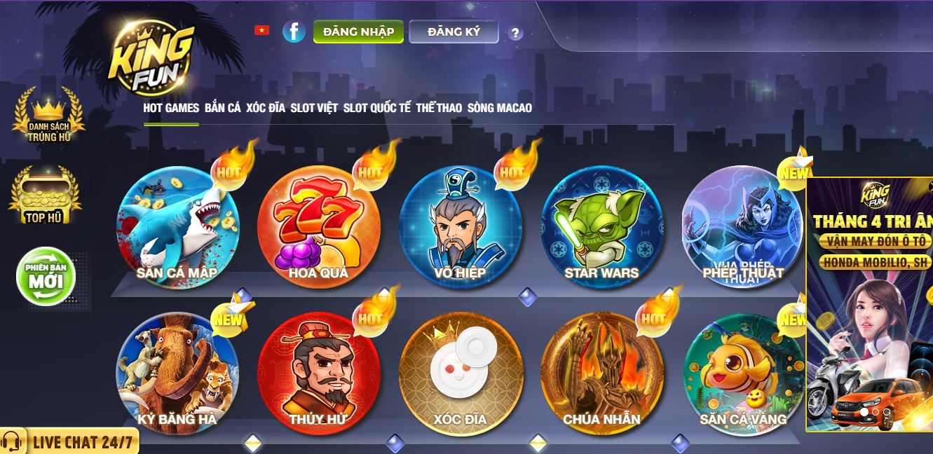 Đăng ký tài khoản tại King.Fun
