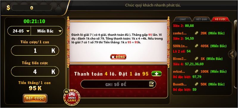 Luật chơi đơn giản, thao tác dễ dàng tại phòng chơi lô đề 1 ăn 900 của X8 Club 