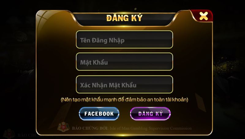 Đăng ký tài khoản thành viên mới tại cổng game