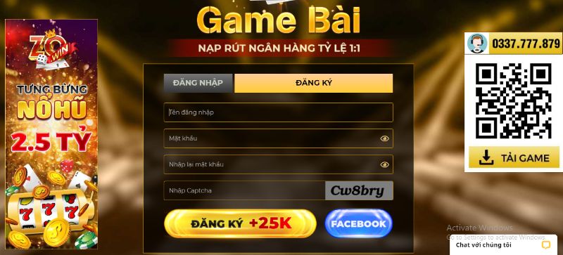 Các bước đăng nhập game Xóc Đĩa Zowin