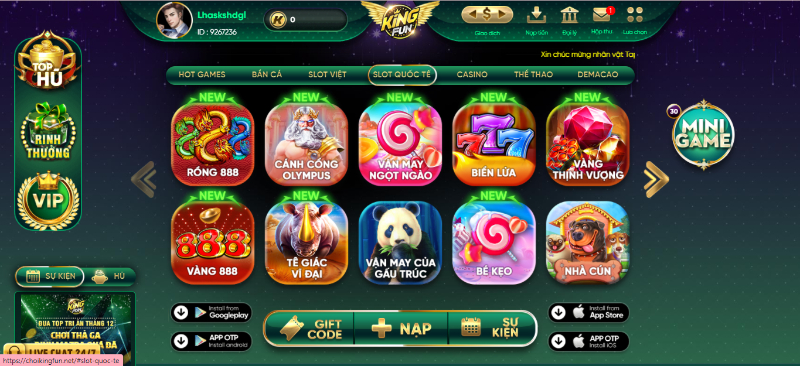 Khám phá kho game slot quốc tế đa dạng