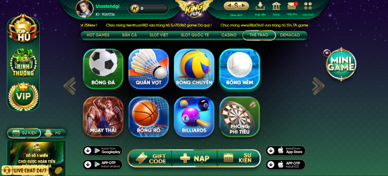 Game thể thao hấp dẫn với nhiều tựa game đình đám