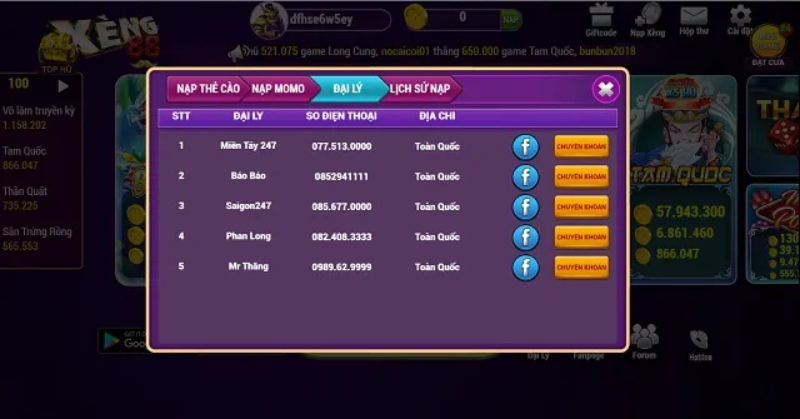 Nạp/rút dễ dàng hơn  Xeng88