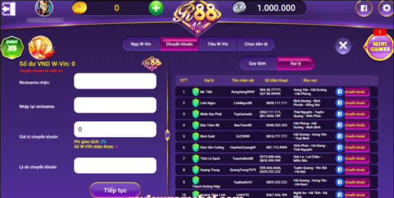 Rút tiền đơn giản R88