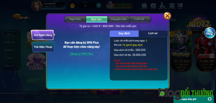 Quy trình rút tiền thưởng