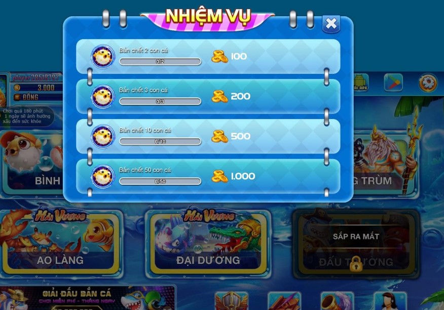 Đa dạng các loại game bắn cá