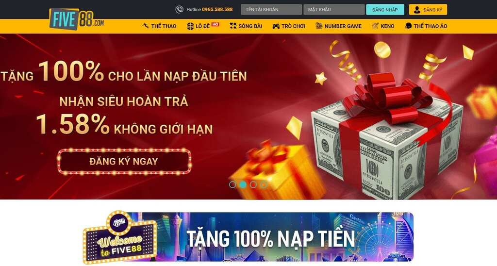Sự kiện khuyến mãi cá cược Five88 Giftcode cực hot 