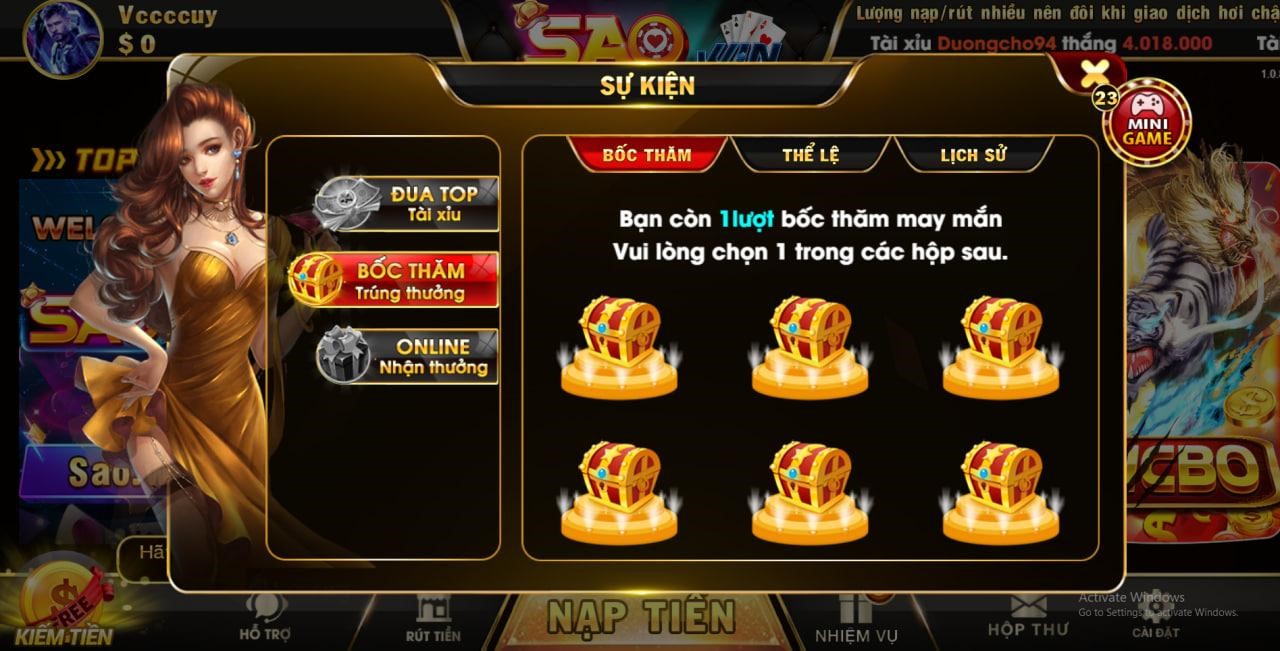 Tham gia cá cược tại cổng game Saowin để nhận thưởng cực khủng