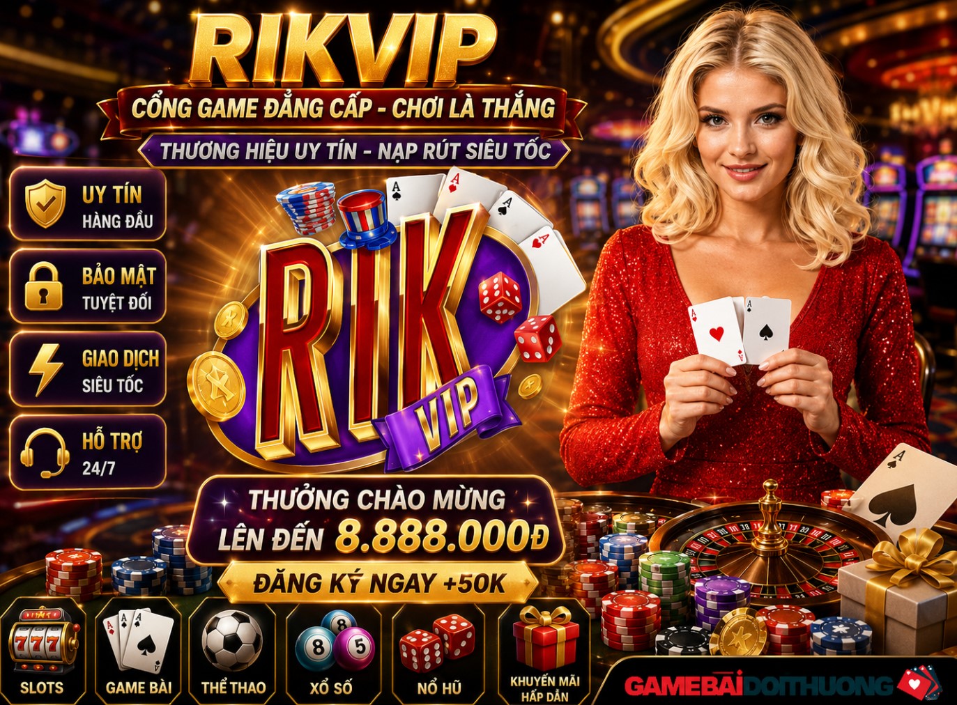 Rikvip – Tải game bài Rik.VIP 2026: Game bài đổi thưởng đại gia của Mỹ