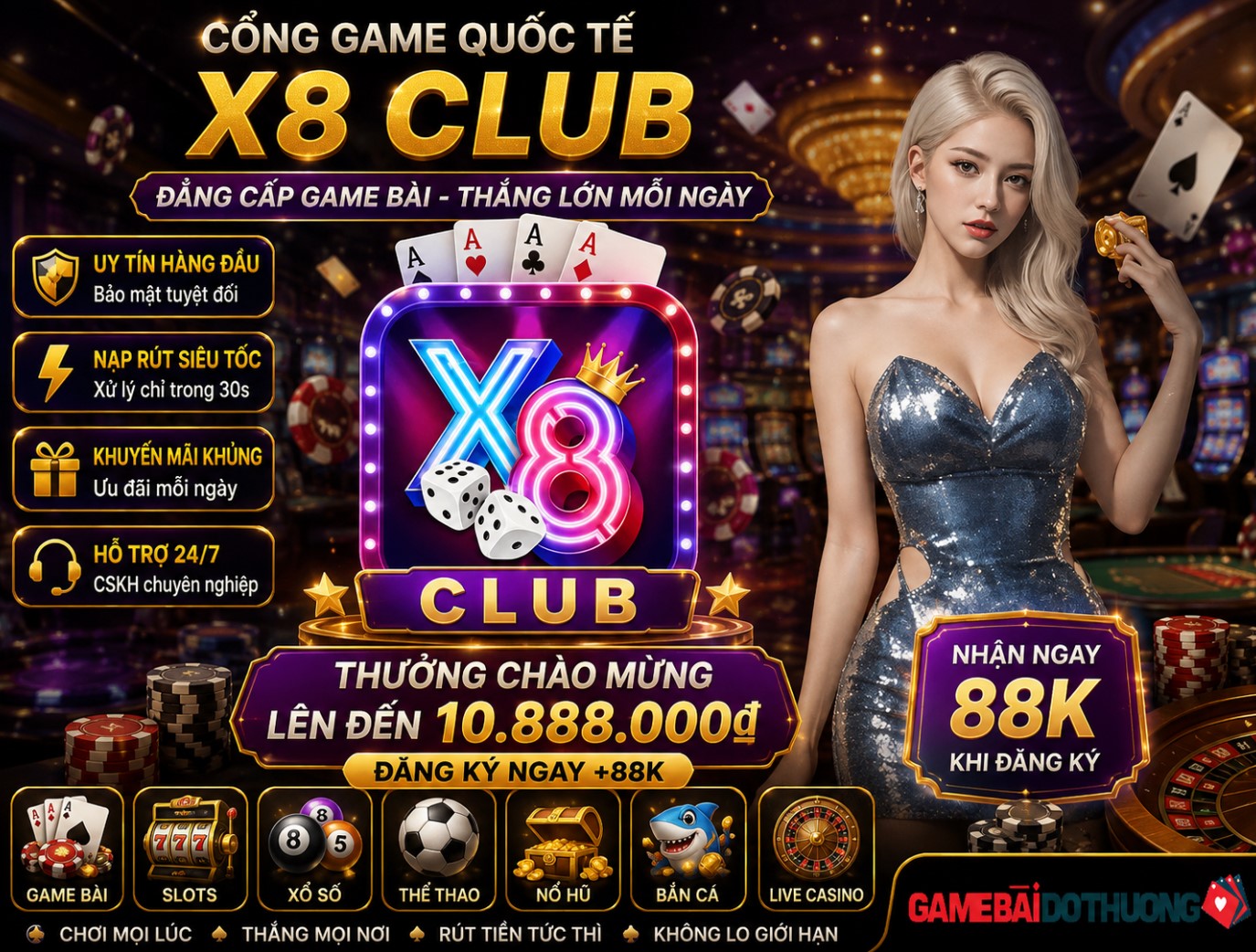 X8 Club – Giới thiệu đến anh em game bài đổi thưởng X8 Club mới nhất 2026