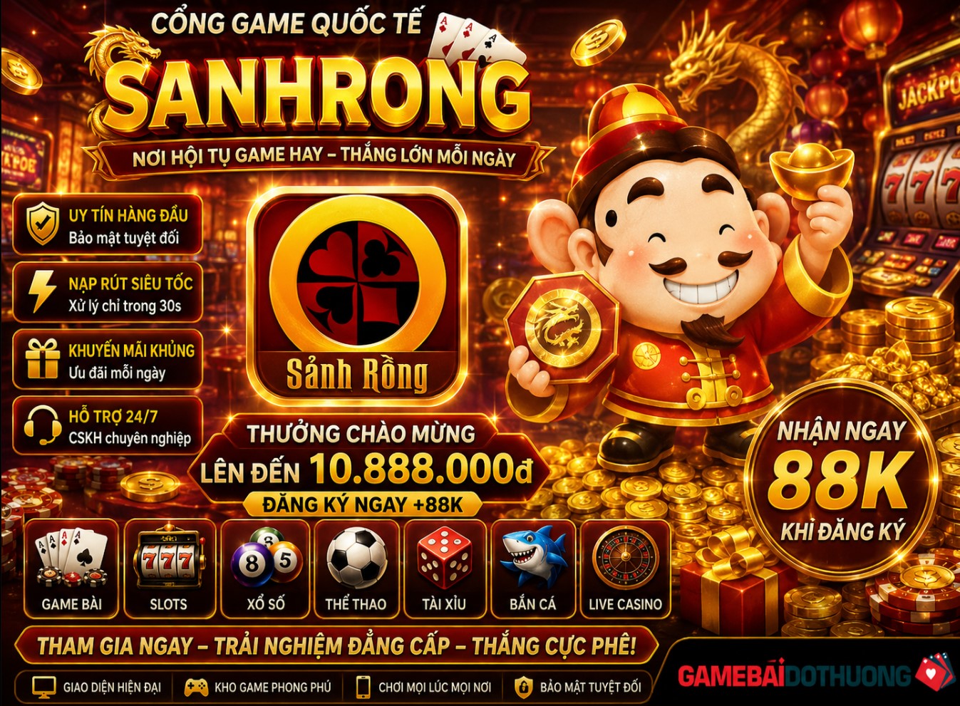 SanhRong – Review game đánh bài trực tuyến Sảnh Rồng chân thật nhất năm 2026