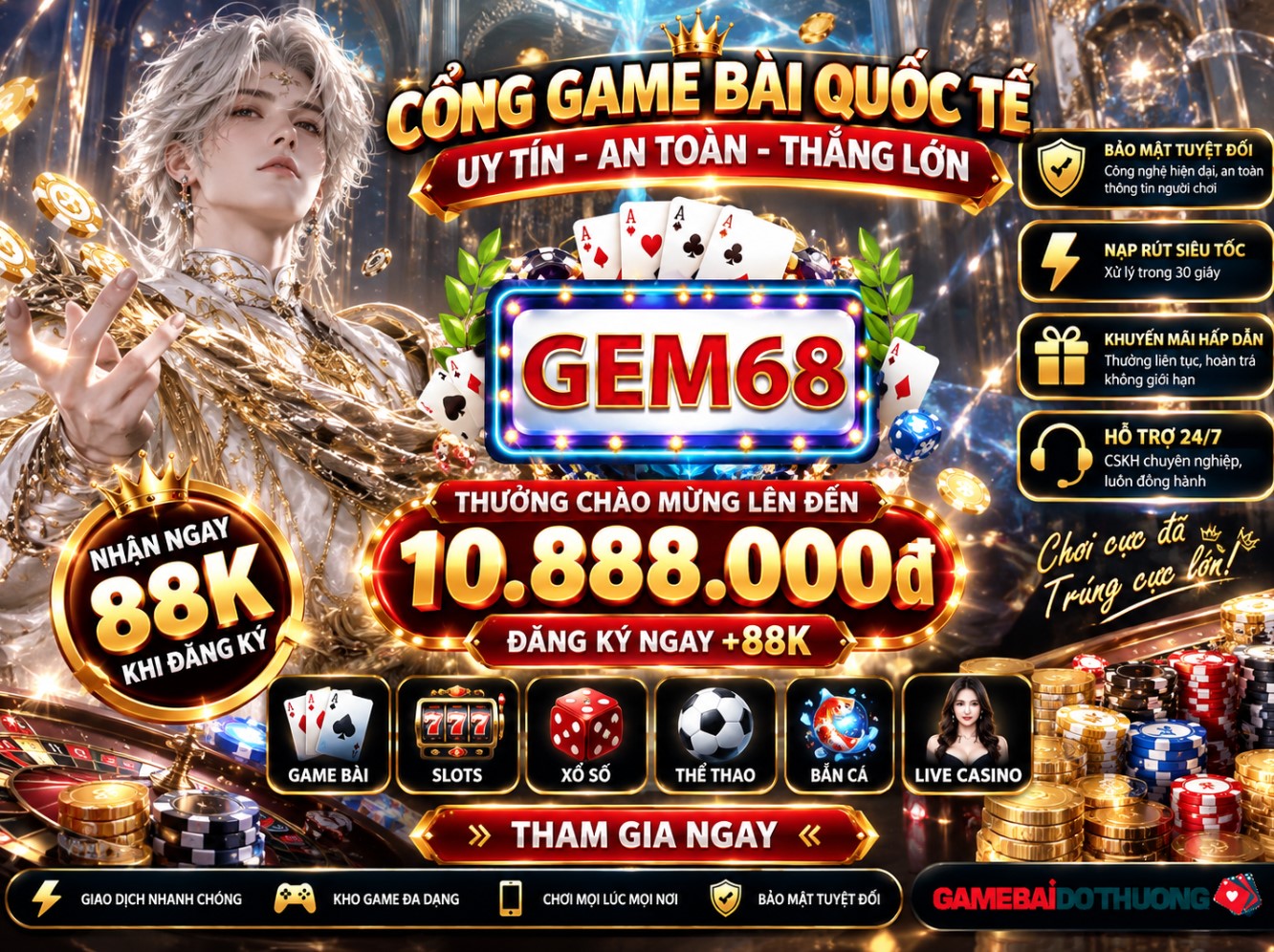 Gem68 - Đánh giá chi tiết về game đánh bài dân gian uy tín