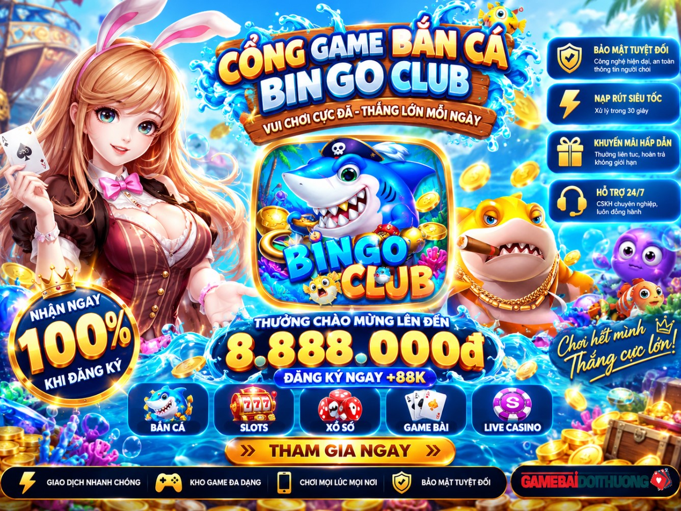 BinGo Club – Đẳng cấp game quốc tế – Game bắn cá đổi thưởng cho đại gia thi tài